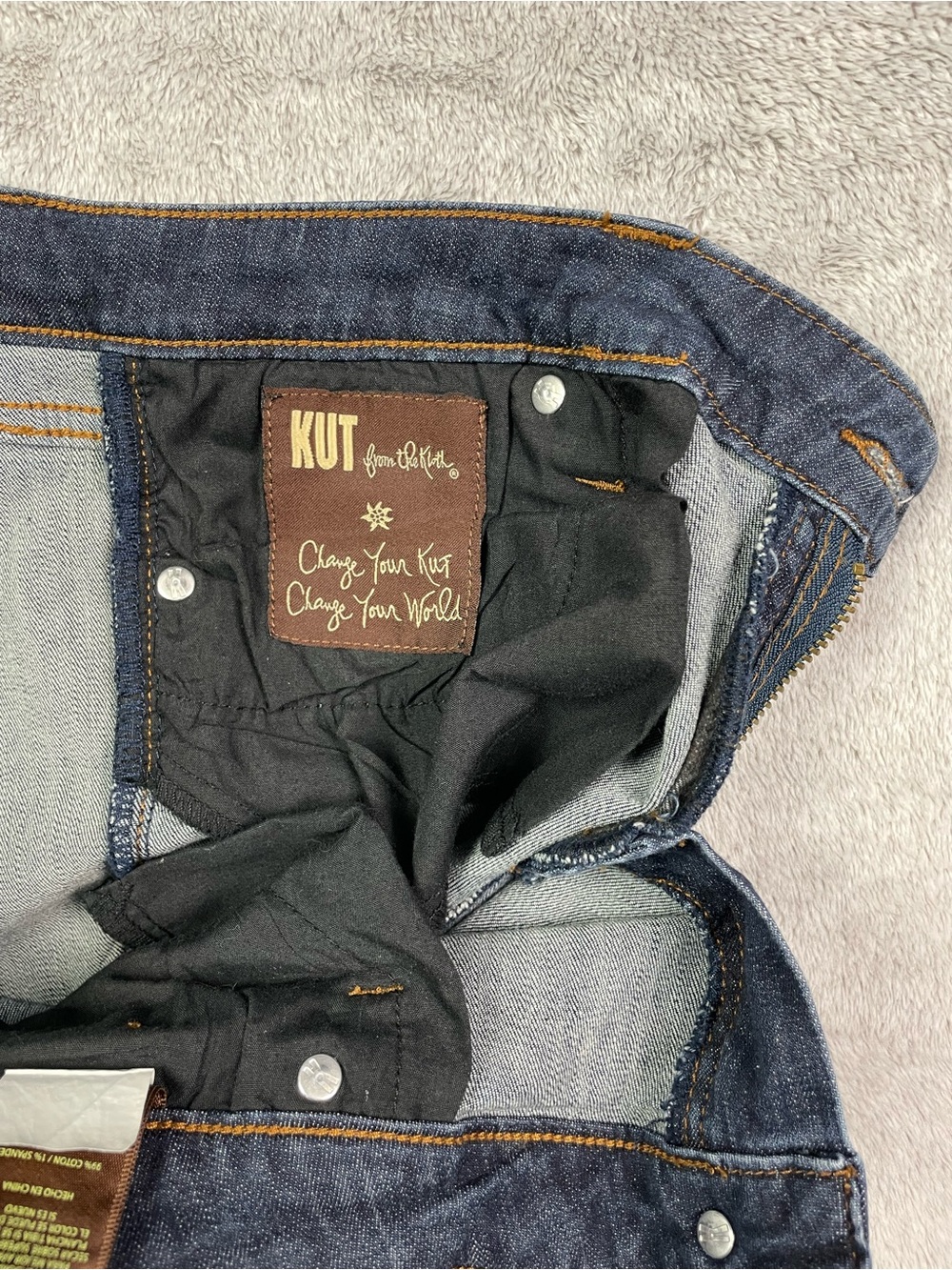 KUT from the Kloth Bardot Crop Skinny Boyfriend Jeans - Dark Wash - Size 8 - Picture 15 of 16
